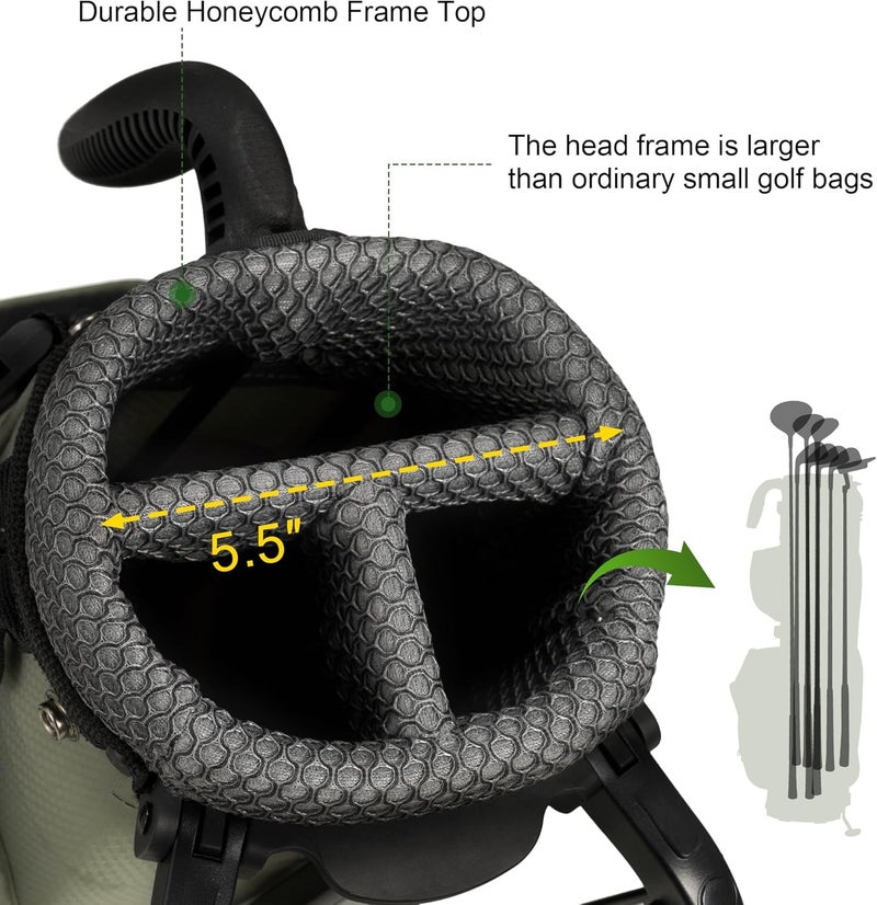 KVV Lightweight Pitch and Putt Golf Bag with Stand, Adjustable Dual Straps, Golf Stand Bag for Extra Storage in a Smaller Size - Image 5